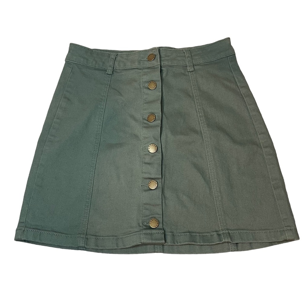 Forever21 Green button skirt Medium